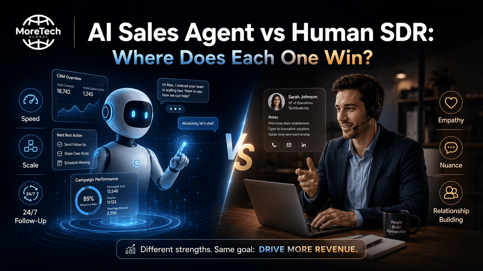 AI Sales Agent vs Human SDR: Where Does Each One Win?